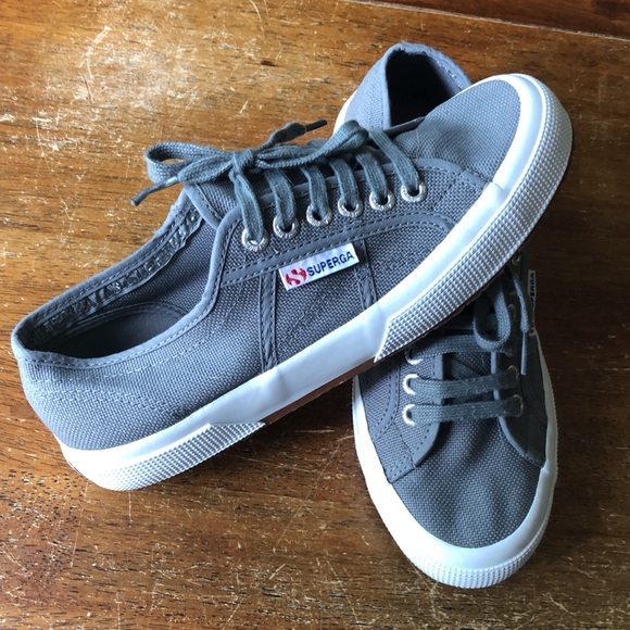 SUPERGA Women’s Grey Canvas Shoes, European size 8.5 USA, European 39, EUC - Picture 2 of 9